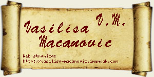 Vasilisa Macanović vizit kartica